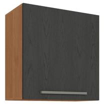 Armário Aéreo 59 cm Favorita 1 Porta Cinamomo Preto Catedral Fosco - Zanzini
