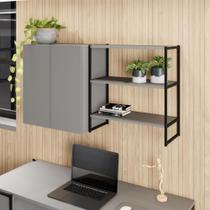 Armário Aéreo 60cm 2 Portas e Nicho 3 Prateleiras F5 Office