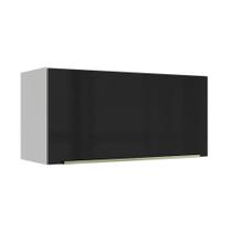 Armário Aéreo 70 cm 1 Porta Branco/Preto Lux Madesa