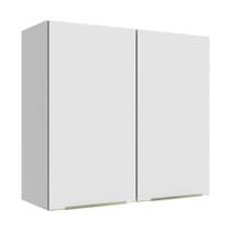 Armário Aéreo 70 cm 2 Portas Branco/Branco Veludo Lux Madesa