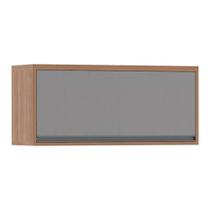 Armário Aéreo 80 Cm 1 Porta Isa Vanilla Com Cinza Puro Armário Aéreo 80 Cm 1 Porta Isa Vanilla Com Cinza Puro