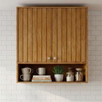 Armário Aéreo 80 cm 2 Portas e 1 Nicho Divina Marrom/Cinamomo