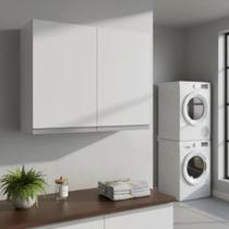 Armário Aéreo 80 cm MDF Branco Fosco com 2 Portas e Prateleira Regulável, Linha Modular para Cozinha, Lavanderia e Banheiro, Entregue Montado Armário Aéreo 80 cm MDF Branco Fosco com 2 Portas e Prateleira Regulável, Linha Modular para Cozinha, Lavanderia e Banheiro, Entregue Montado