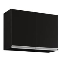 Armário Aéreo 80cm 2 Portas Califórnia Preto - Lumil Móveis