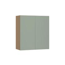 Armário Aéreo 80cm 2 Portas Slim Luciane Móveis Freijó/verde Jade Armário Aéreo 80cm 2 Portas Slim Luciane Móveis Freijó/verde Jade