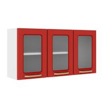 Armário Aéreo Aço 3 Portas de Vidro Colors Bertolini Armário Aéreo Aço 3 Portas de Vidro Colors Bertolini