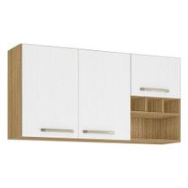 Armário Aéreo Ametista 3 Portas E 3 Garrafas 120 Cm Freijó Supremo - Kits Paraná