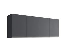Armário Aéreo Andreia 150 cm 4 Portas Cinza - AJL Móveis