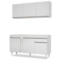 Armário Aéreo Argélia e Balcão Para Pia 150cm Dakota Branco - Lumil