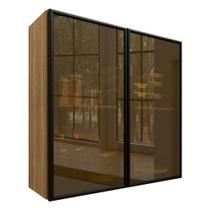 Armário Aéreo Art 6001 2 Portas De Vidro 80 Cm Freijó Abs Preto Kits Paraná