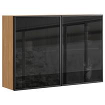 Armário Aéreo Art 6003 2 Portas de Vidro 120 cm Freijó ABS Preto Kits Paraná Armário Aéreo Art 6003 2 Portas de Vidro 120 cm Freijó ABS Preto Kits Paraná