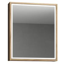 Armário Aéreo Banheiro 60Cm Espelho Gael B06 Branco Nogal