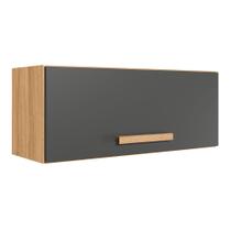 Armário Aereo Basculante 1 Porta 80cm Intenza Freijo/Chumbo - SSX Multicoisas