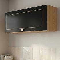 Armário Aéreo Basculante 80cm Conecta Frise Yescasa Cinamomo/Preto Armário Aéreo Basculante 80cm Conecta Frise Yescasa Cinamomo/Preto