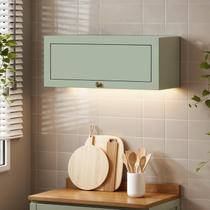 Armário Aéreo Basculante de 80 cm 1 Porta Americano Provençal Conecta Verde/Mint Armário Aéreo Basculante de 80 cm 1 Porta Americano Provençal Conecta Verde/Mint