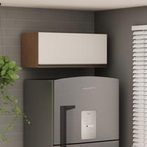 Armário Aéreo Basculante para Cozinha 70cm 1 Porta Conecta Bege/Ébano/Off White