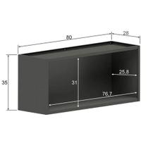 Armario Aéreo Bertolini Estilo 7004 2 Portas 80cm Grafite