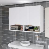 Armário Aéreo Branco Suspenso Multiuso 3 Portas