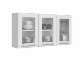 Armario Aéreo c/Vidro Cozinhas Itatiaia Luce - 3 Portas - Branco