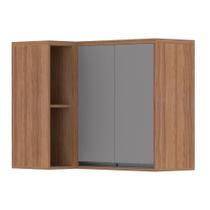 Armário Aéreo Canto 95Cm 2Portas 1Prateleira Vanilla/Cinza Armário Aéreo Canto 95Cm 2Portas 1Prateleira Vanilla/Cinza