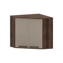 Armário Aéreo Canto Diagonal 2 Portas Luna Luciane Móveis Nogueira Dourado-cinammon Armário Aéreo Canto Diagonal 2 Portas Luna Luciane Móveis Nogueira Dourado-cinammon