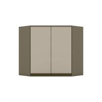 Armário Aéreo Canto Oblíquo 02 Portas Connect Henn Duna Com Cristal