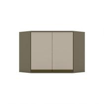 Armário Aéreo Canto Oblíquo 02 Portas Connect Henn Duna Com Cristal