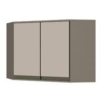 Armário Aéreo Canto Oblíquo 79cm 2 Portas 100% MDF Connect Duna/Cristal - Henn