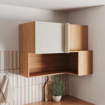 Armário Aéreo Canto Reto 1 Porta com Nicho Aroeira CabeCasa MadeiraOriginals