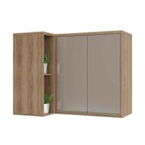Armário Aéreo Canto Reto 95cm 2 Portas 1 Prateleira Mel Armário Aéreo Canto Reto 95cm 2 Portas 1 Prateleira Mel
