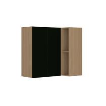 Armário Aéreo Canto Reto 95cm 2 Portas Slim Luciane Móveis Freijó/preto Armário Aéreo Canto Reto 95cm 2 Portas Slim Luciane Móveis Freijó/preto