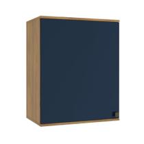 Armário Aéreo Celeste Kappesberg 100% MDF 1 Porta Nogueira/Azul 60cm Armário Aéreo Celeste Kappesberg 100% MDF 1 Porta Nogueira/Azul 60cm