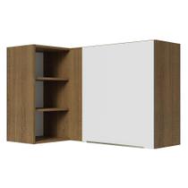 Armário Aéreo Com Adega 1 Porta Rustic/Branco Veludo Armário Aéreo Com Adega 1 Porta Rustic/Branco Veludo