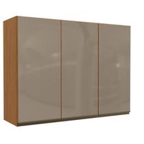 Armário Aéreo com Vidro 3 Portas 120cm Maxxi Marrom/Canela Armário Aéreo com Vidro 3 Portas 120cm Maxxi Marrom/Canela