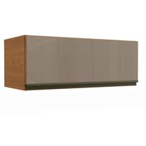 Armário Aéreo com Vidro Basculante 80cm Maxxi Marrom/Canela Armário Aéreo com Vidro Basculante 80cm Maxxi Marrom/Canela