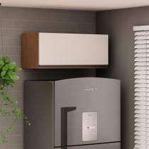 Armário Aéreo Conecta 1 PT Ébano e Off White 70 cm Armário Aéreo Conecta 1 PT Ébano e Off White 70 cm