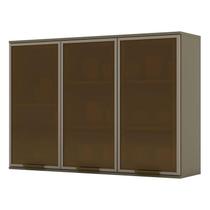 Armário Aéreo Connect 3 Portas de Vidro 120 cm Duna Henn