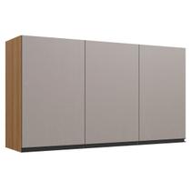 Armário Aéreo Cozinha 120 Cm 3 Portas 2 Prateleiras Montana/Fumê - Quiditá Móveis