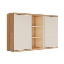 Armário Aéreo Cozinha 120 Cm Bless 2 Portas 100% Mdf Jequitiba/Off White Fosco - Linea Brasil