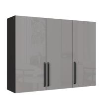 Armário Aéreo Cozinha 120 Cm Diamante 3 Portas Chumbo/Titanio - Indékes Armário Aéreo Cozinha 120 Cm Diamante 3 Portas Chumbo/Titanio - Indékes