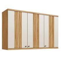 Armário Aéreo Cozinha 120 Cm Sauvignon 3 Portas 100% Mdf Amêndoa/Off White - Rio Doce