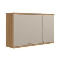 Armário Aéreo Cozinha 120 Cm Selene 3 Portas 100% Mdf Jequitibá/Off White Fosco - Linea Brasil Armário Aéreo Cozinha 120 Cm Selene 3 Portas 100% Mdf Jequitibá/Off White Fosco - Linea Brasil