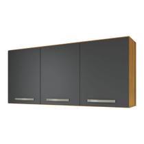 Armário Aéreo Cozinha 120cm 3 Portas Com Divisória 120 cm Home Freijó Grafite Armário Aéreo Cozinha 120cm 3 Portas Com Divisória 120 cm Home Freijó Grafite