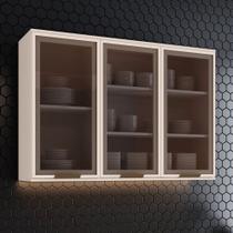 Armário Aéreo Cozinha 120cm Connect 3 Portas 100% Mdf Off White - Henn Armário Aéreo Cozinha 120cm Connect 3 Portas 100% Mdf Off White - Henn