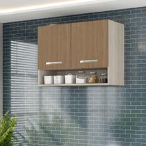 Armario Aereo Cozinha 2 Portas 0,80 Cm Com Nicho Alice Elmo/marrom Hr Móveis