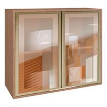 Armario Aereo Cozinha 2 Portas de Abrir 1 Prateleira 80cm Vitória Carvalho/Vidro Reflecta - Móveis Rimo - 100% MDF Armario Aereo Cozinha 2 Portas de Abrir 1 Prateleira 80cm Vitória Carvalho/Vidro Reflecta - Móveis Rimo - 100% MDF