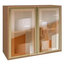 Armario Aereo Cozinha 2 Portas de Abrir 1 Prateleira 80cm Vitória Carvalho/Vidro Reflecta - Móveis Rimo - 100% MDF Armario Aereo Cozinha 2 Portas de Abrir 1 Prateleira 80cm Vitória Carvalho/Vidro Reflecta - Móveis Rimo - 100% MDF