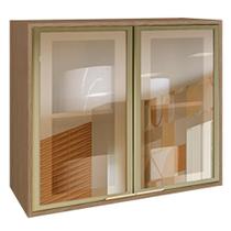 Armario Aereo Cozinha 2 Portas de Abrir 1 Prateleira Vitória Carvalho/Vidro Reflecta - Móveis Rimo - 100% MDF Armario Aereo Cozinha 2 Portas de Abrir 1 Prateleira Vitória Carvalho/Vidro Reflecta - Móveis Rimo - 100% MDF