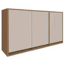 Armario Aereo Cozinha 3 Portas 2 Prateleiras 120x67cm Rimo Vitória Carvalho/Off White 100% MDF Armario Aereo Cozinha 3 Portas 2 Prateleiras 120x67cm Rimo Vitória Carvalho/Off White 100% MDF