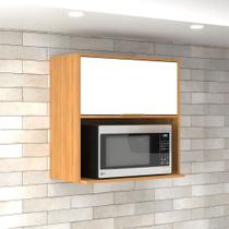 Armário Aéreo Cozinha 70 Cm Domus 1 Porta com Nicho Nogal/Branco - Hecol Móveis Armário Aéreo Cozinha 70 Cm Domus 1 Porta com Nicho Nogal/Branco - Hecol Móveis